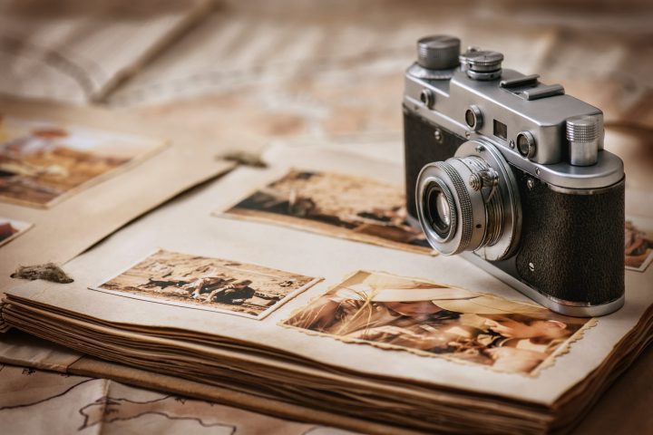 Photo,Album,With,Photos,Of,Travel,And,Vintage,Old,Camera